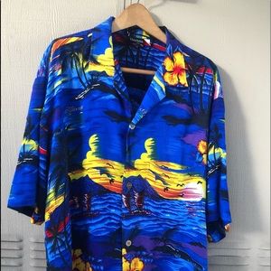 Aloha Fashion Beach Wear Mens Caribbean Shirt L